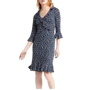 BODEN Michaela Ruffle Faux Wrap Dress in Daisy Print J0153